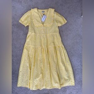 Neon Rose Yellow Gingham Dress